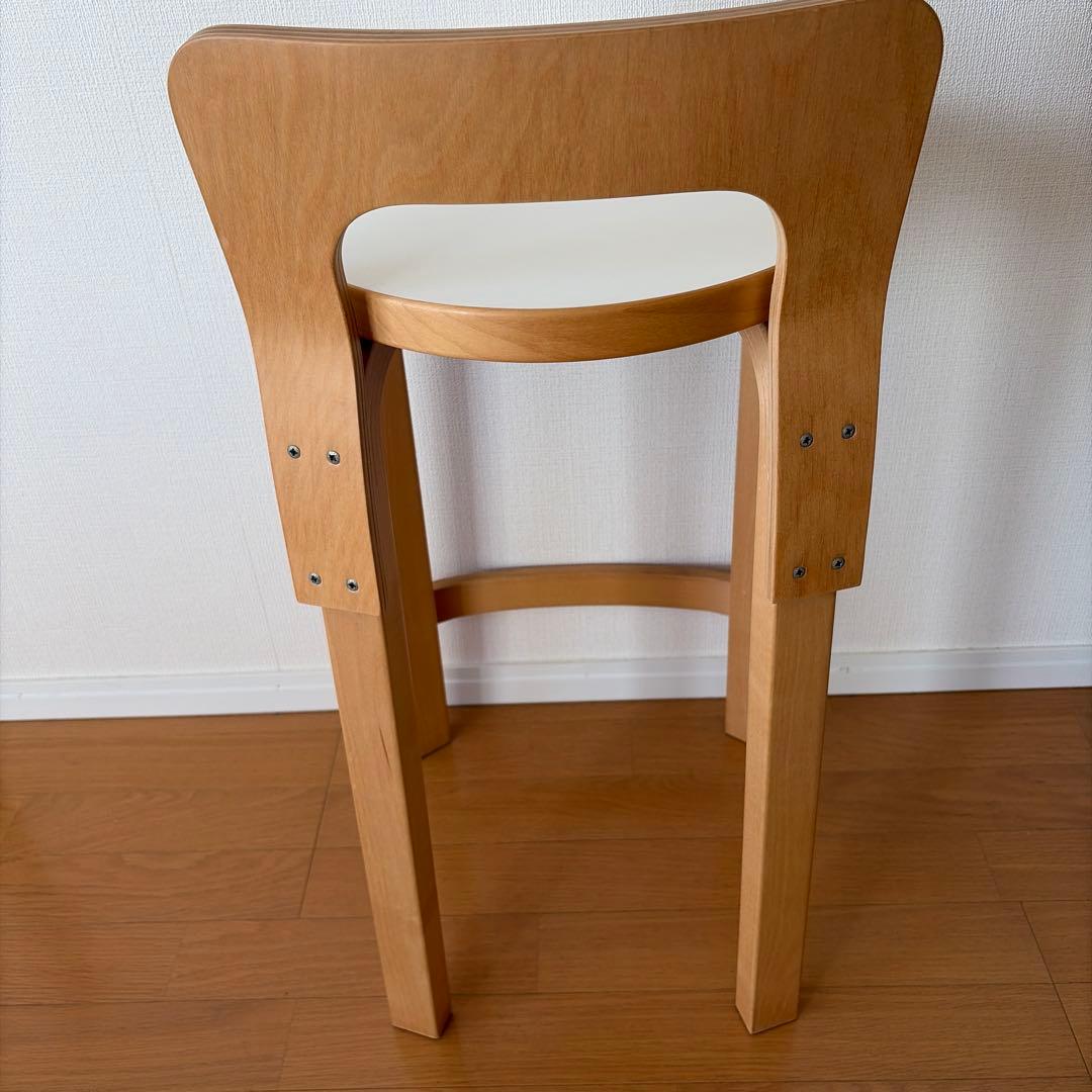 【Artec】Aalto ハイチェア K65 ホワイトラミネーアアルトスツールB