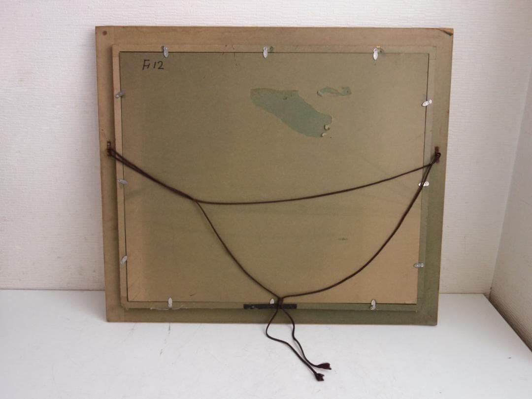 【中古】M▽W.JONES 油絵 漁港 船 海 港 (37866)