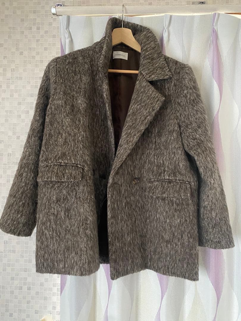 VANNIE U ミックスシャギーテーラードジャケットコート