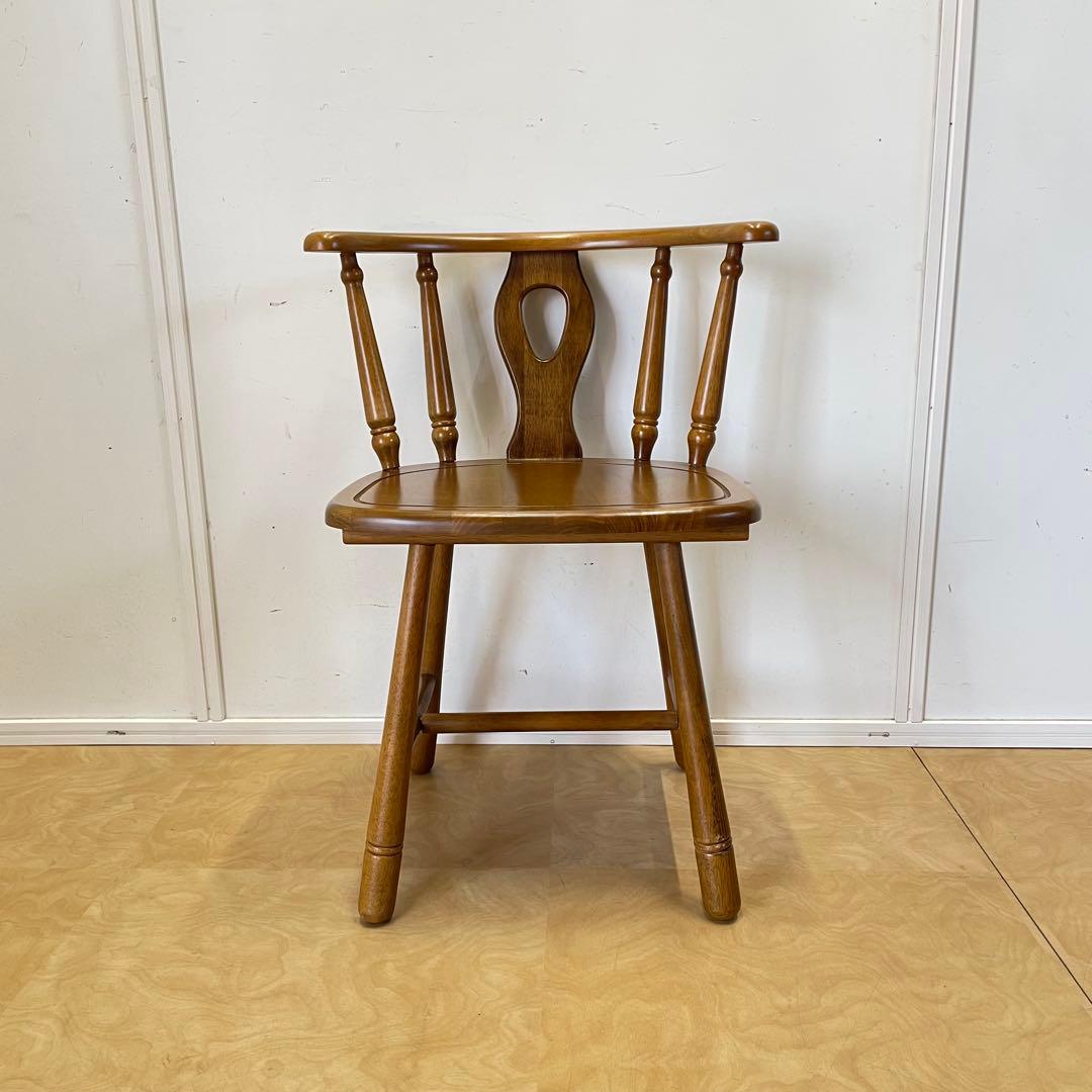 まちゃ 2セット 木製セミアームチェア ウィンザーチェア ダイニングチェア