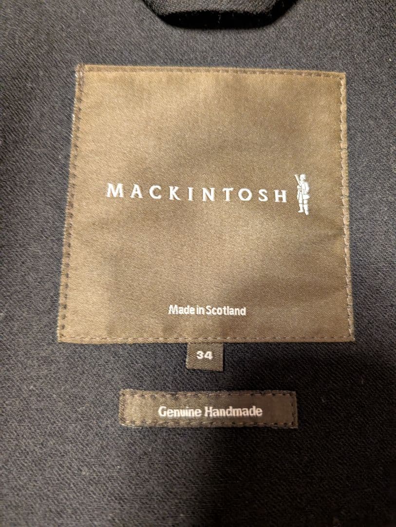 【極美品】MACKINTOSH ゴム引きトレンチコート ブラック 34