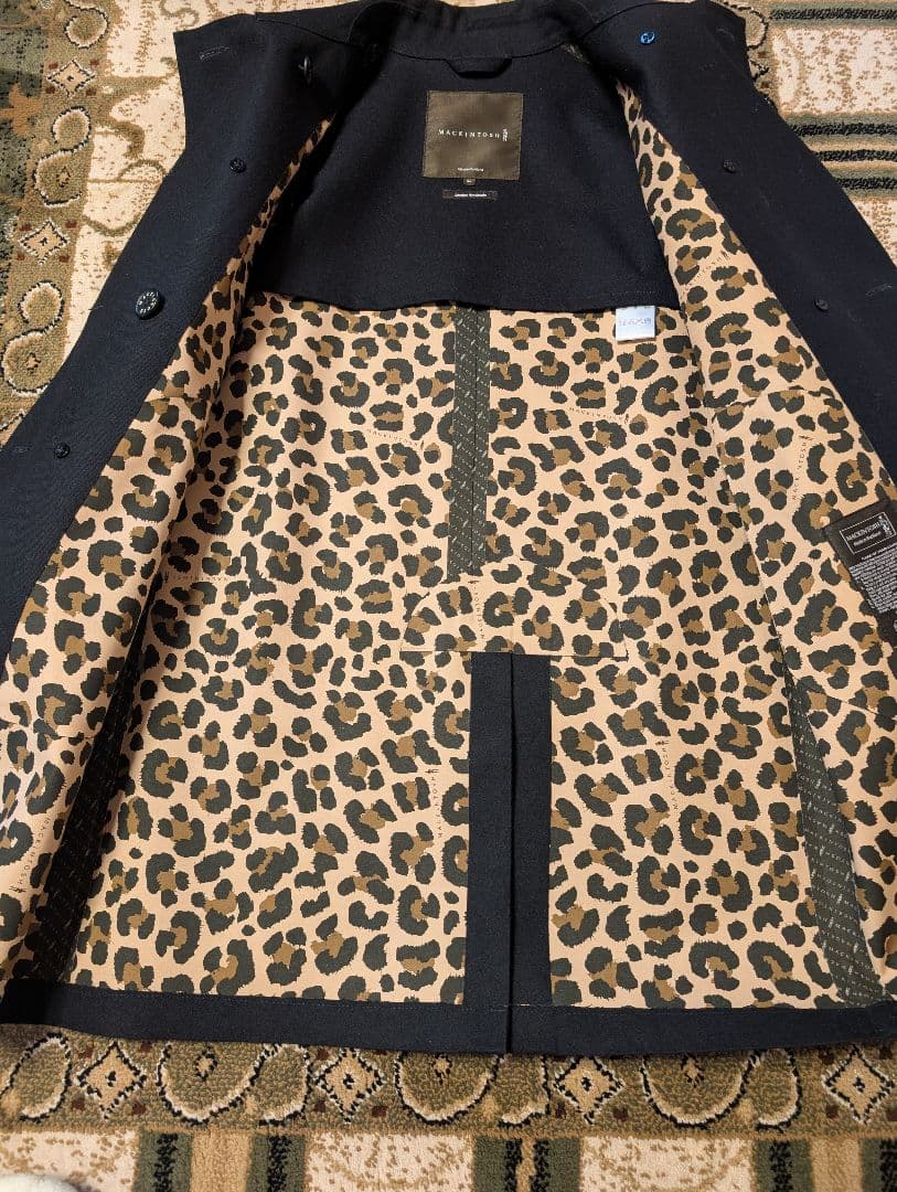 【極美品】MACKINTOSH ゴム引きトレンチコート ブラック 34