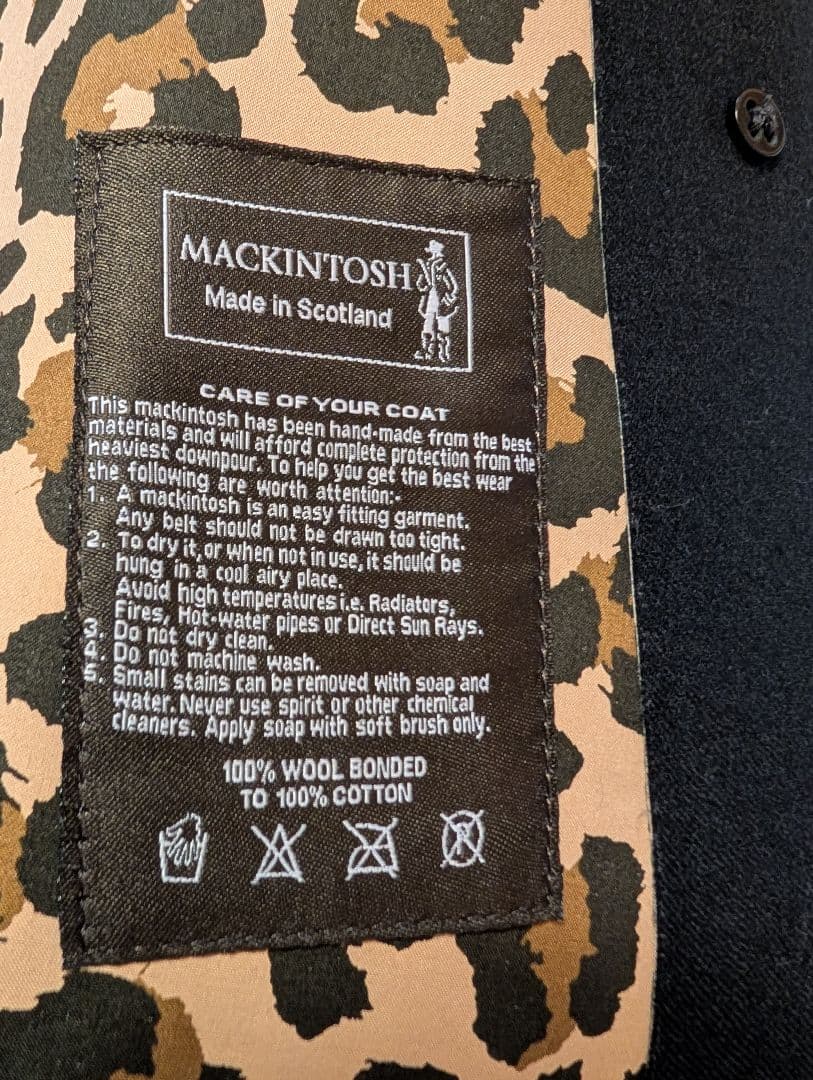 【極美品】MACKINTOSH ゴム引きトレンチコート ブラック 34