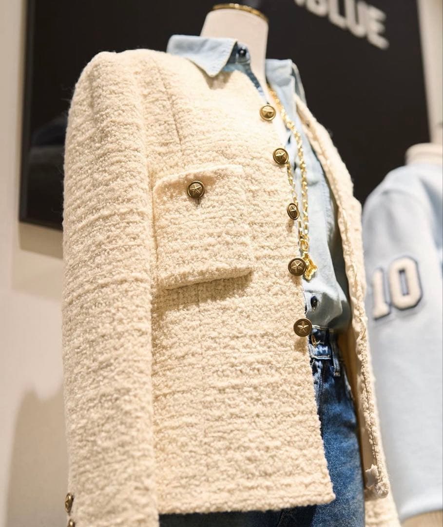 MADISONBLUE ツイード ノーカラー　ジャケット