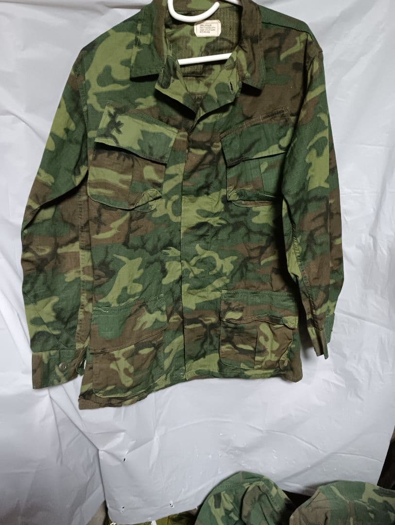ベトナム戦争米軍ジャングルファティーグ4thEDRLグリーンリーフカモ上下セット