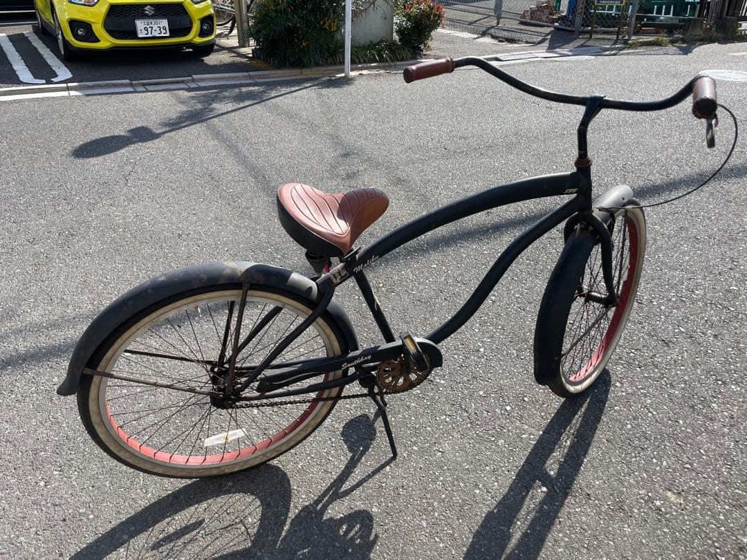 ビーチクルーザー 自転車 黒 26インチ