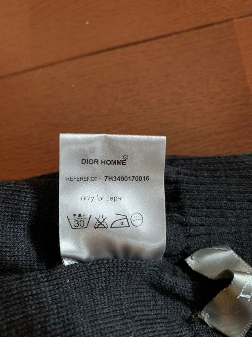 本物超希少ディオールオムエディ期ビーニーニット帽子グレーイタリア製