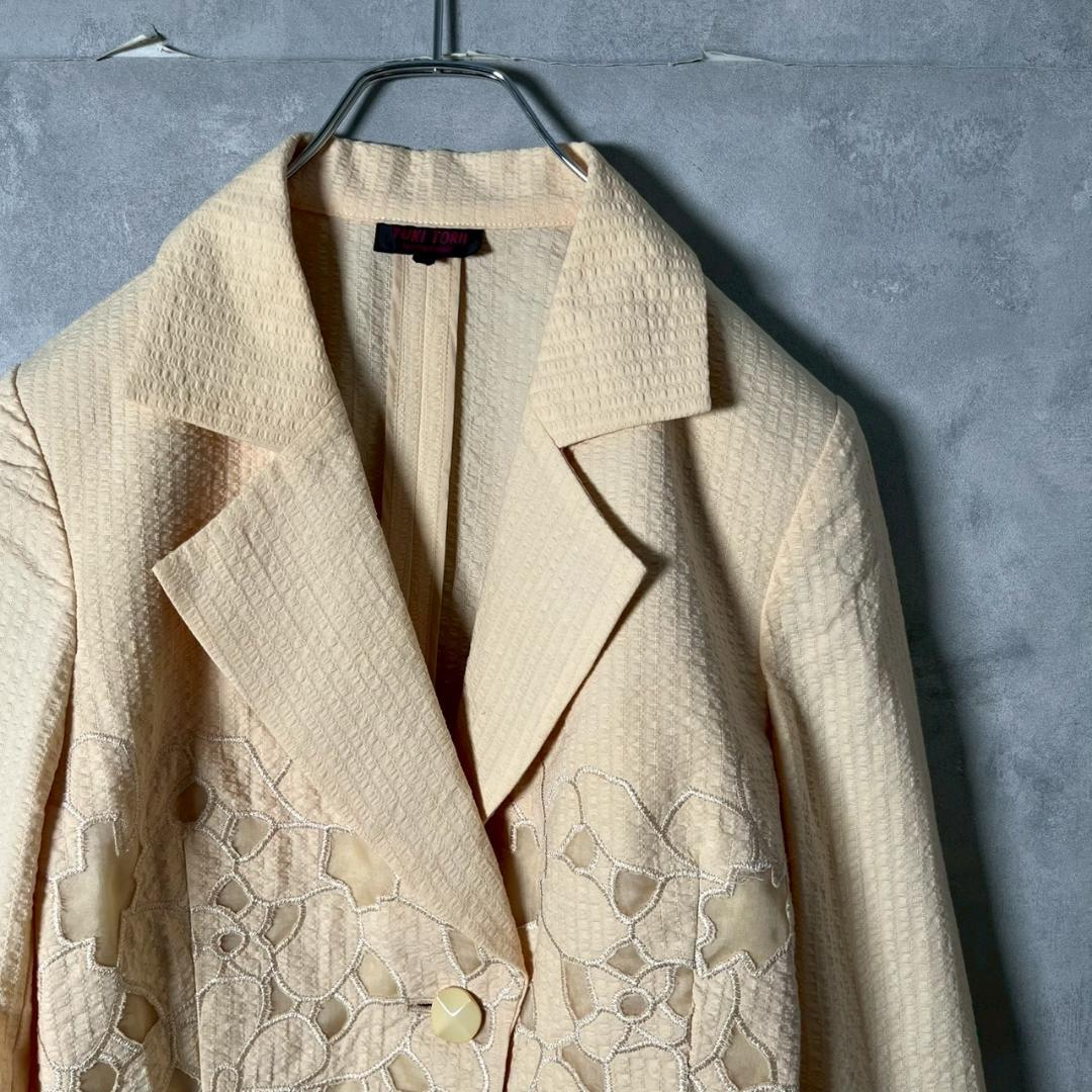 YUKI TORII 刺繍 シルクガーゼ シアサッカー ジャケット N1819