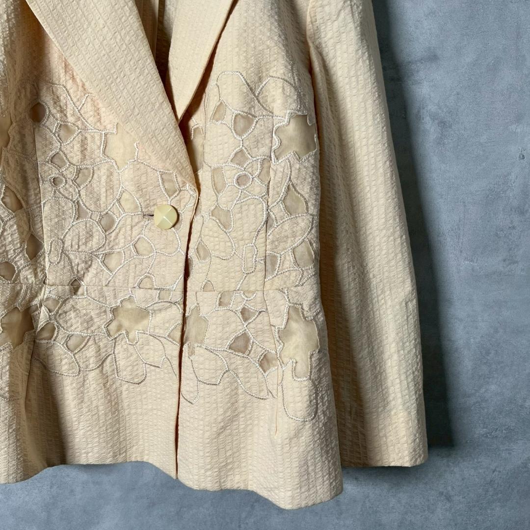 YUKI TORII 刺繍 シルクガーゼ シアサッカー ジャケット N1819