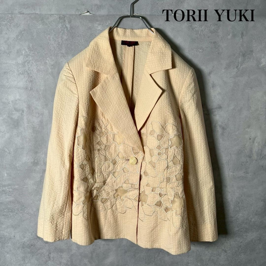 YUKI TORII 刺繍 シルクガーゼ シアサッカー ジャケット N1819