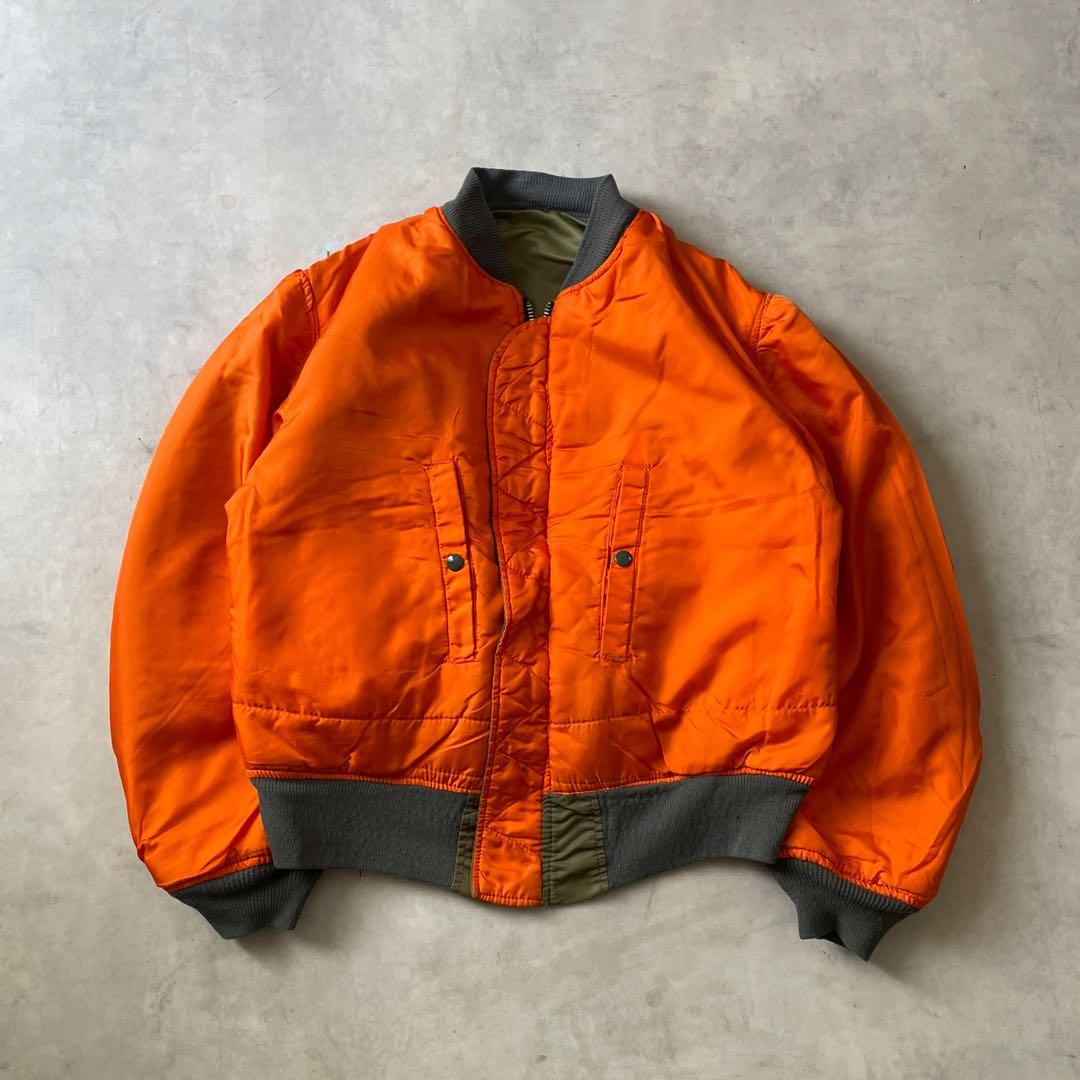 80s ALPHA 旧タグ　Ma-1 フライトジャケット　フェード