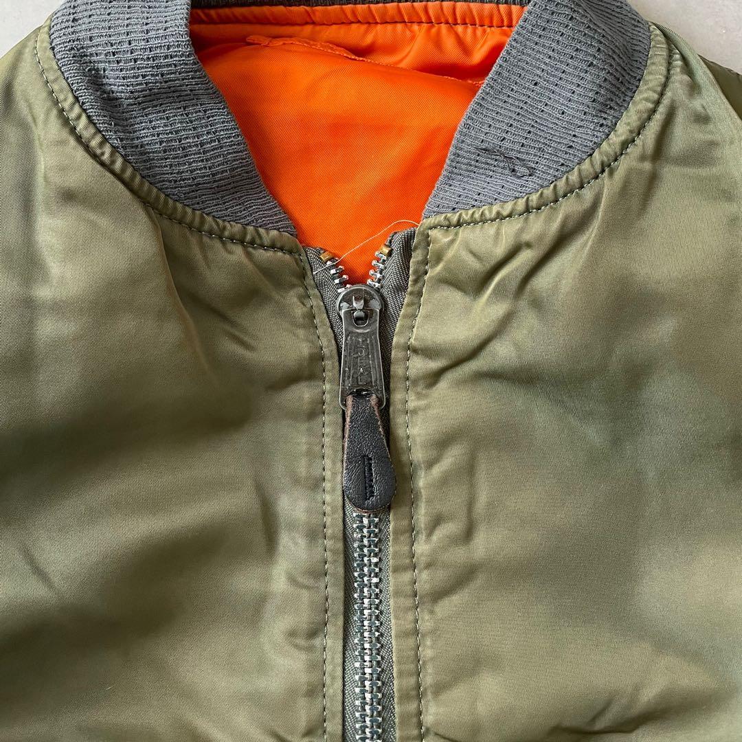 80s ALPHA 旧タグ　Ma-1 フライトジャケット　フェード