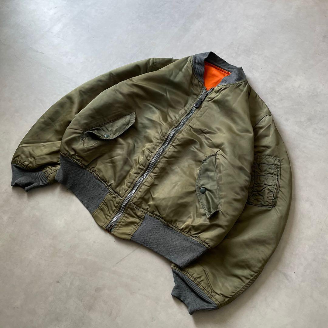 80s ALPHA 旧タグ　Ma-1 フライトジャケット　フェード