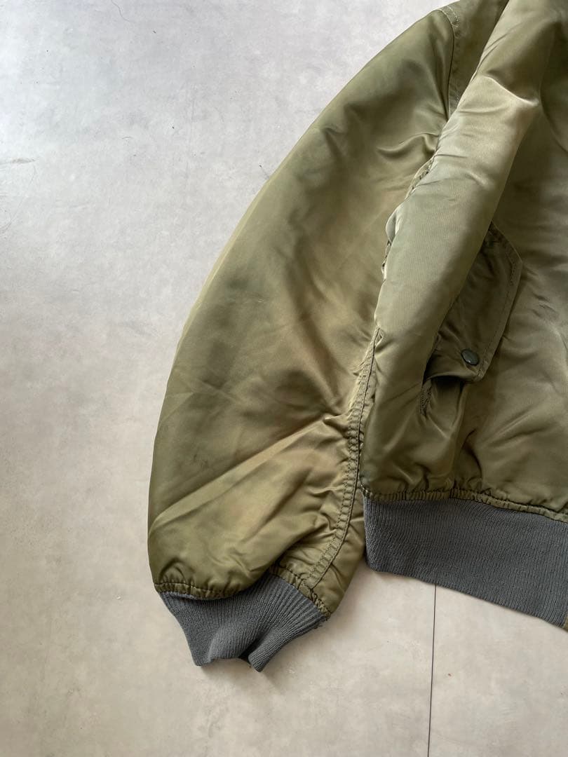 80s ALPHA 旧タグ　Ma-1 フライトジャケット　フェード