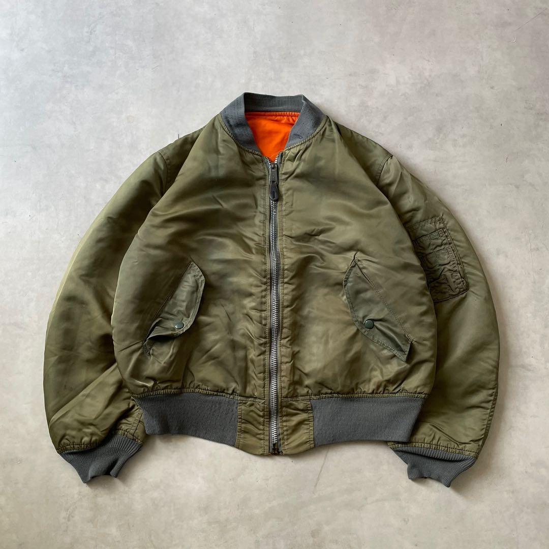 80s ALPHA 旧タグ　Ma-1 フライトジャケット　フェード
