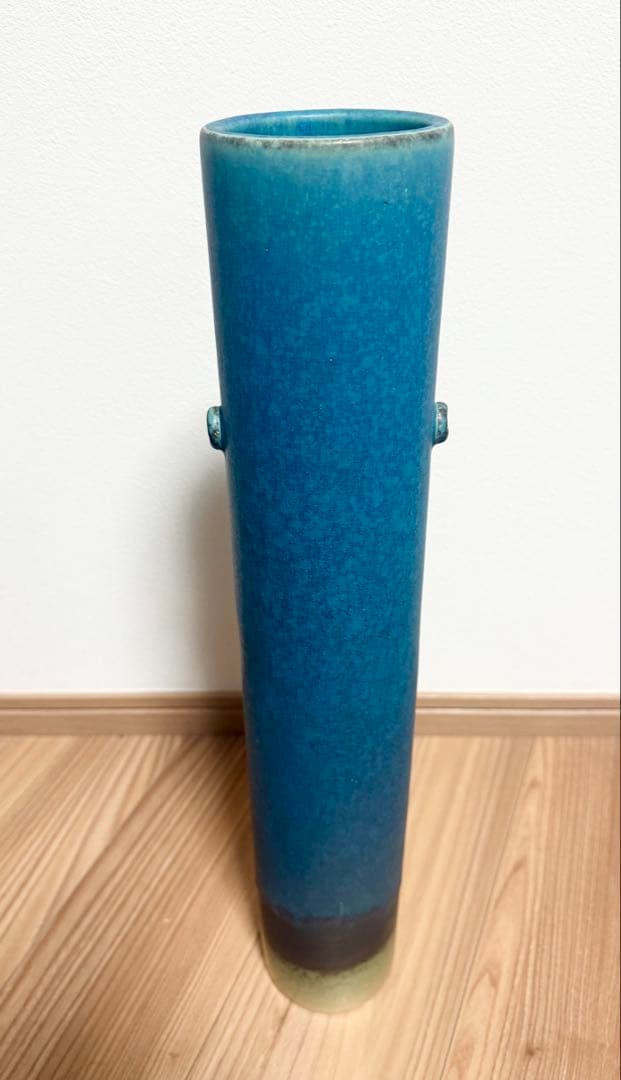 信楽焼　ブルー　大型 投入 花器