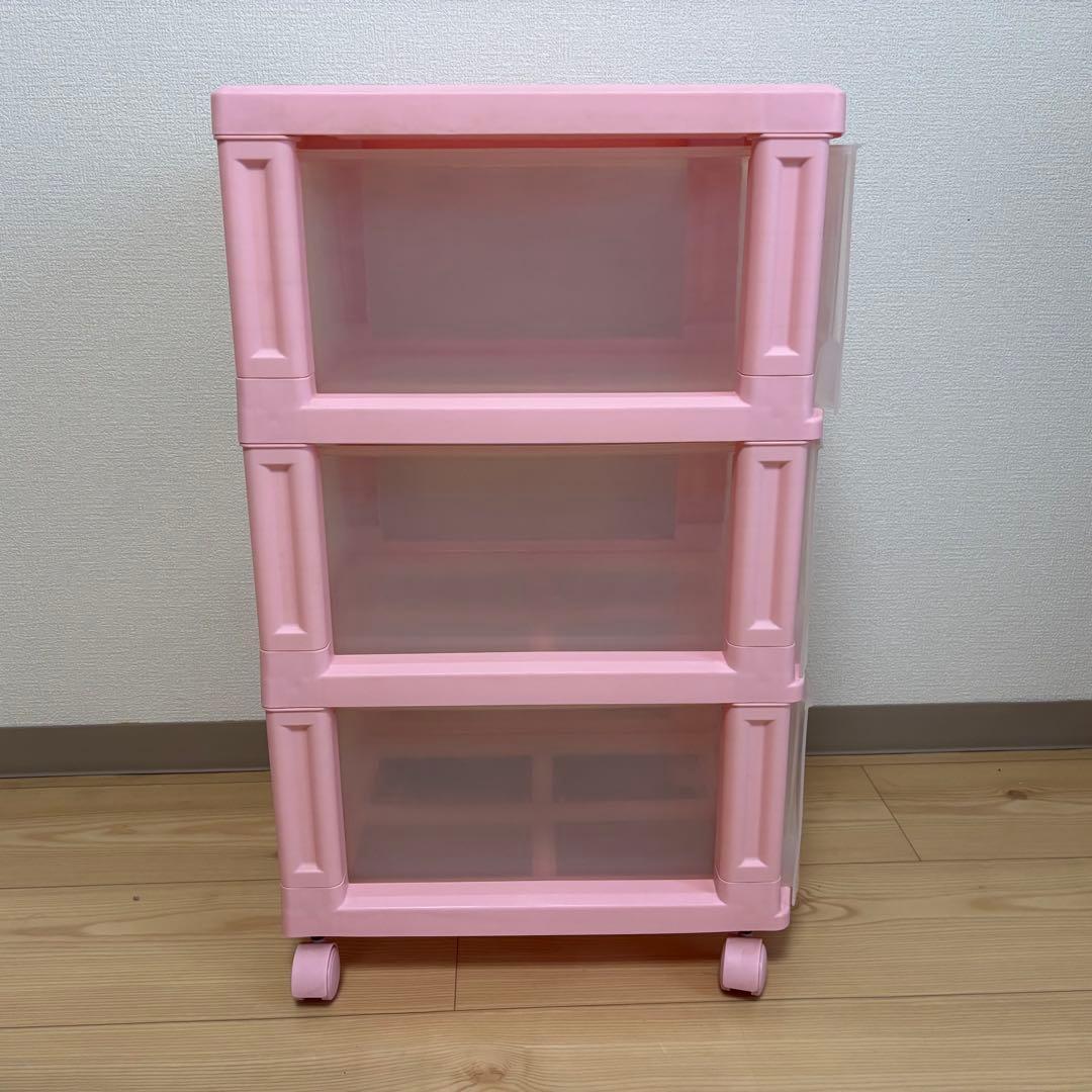 【専用】ハローキティ　収納ボックス　3段衣装ケース　キャスター付き　サンリオ