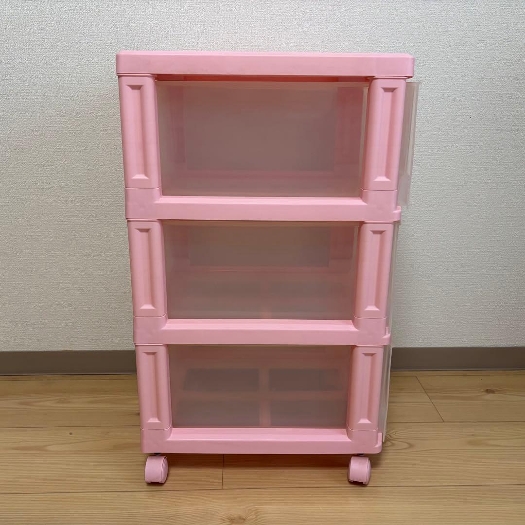 【専用】ハローキティ　収納ボックス　3段衣装ケース　キャスター付き　サンリオ