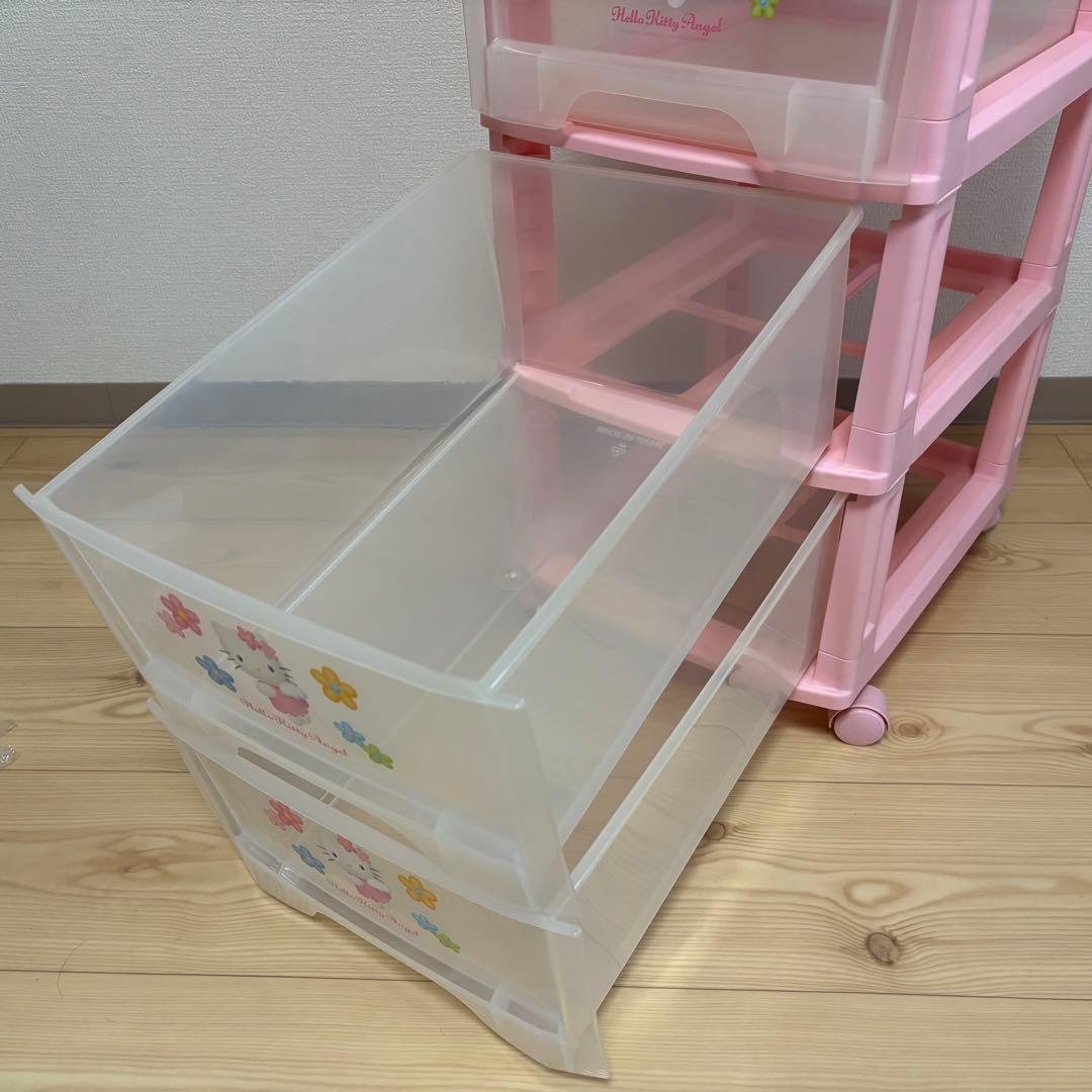 【専用】ハローキティ　収納ボックス　3段衣装ケース　キャスター付き　サンリオ