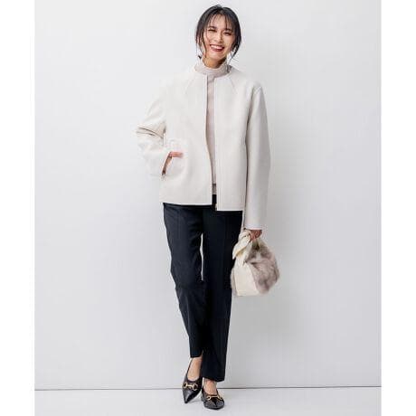 23区　ウールリバー ショート ブルゾン　ベージュ系　38M