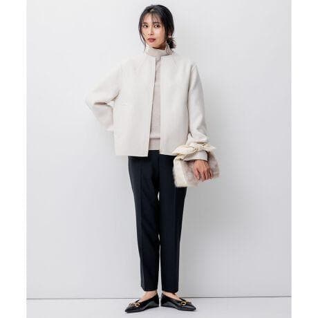 23区　ウールリバー ショート ブルゾン　ベージュ系　38M