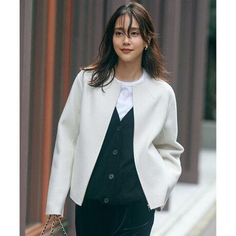 23区　ウールリバー ショート ブルゾン　ベージュ系　38M