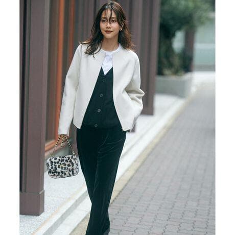 23区　ウールリバー ショート ブルゾン　ベージュ系　38M