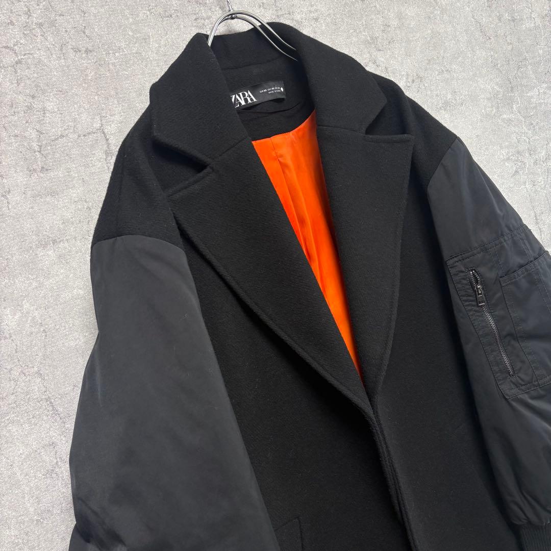 ZARA MA-1切替 マッチングボンバーコート 黒 XS オーバーサイズ
