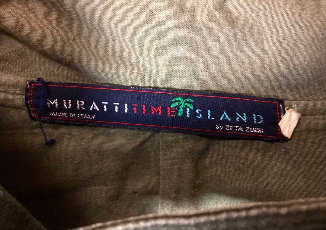 イタリア製ミリタリーカーキカラー ヘビーコットンダッフルコートゆったりXLサイズ