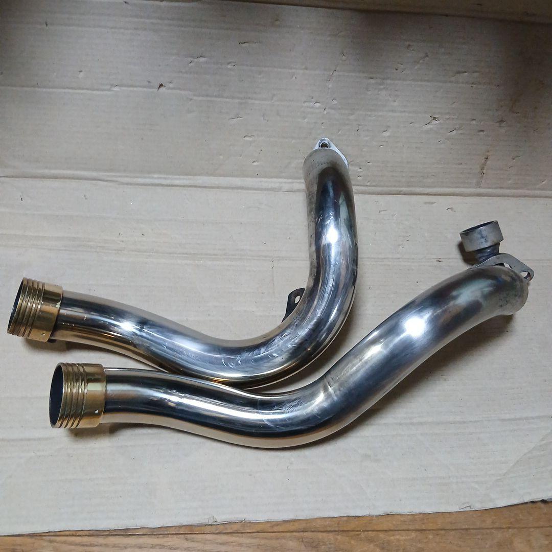 YAMAHA　ドラッグスター400用　ターンアウトマフラー　真鍮マフラーエンド付