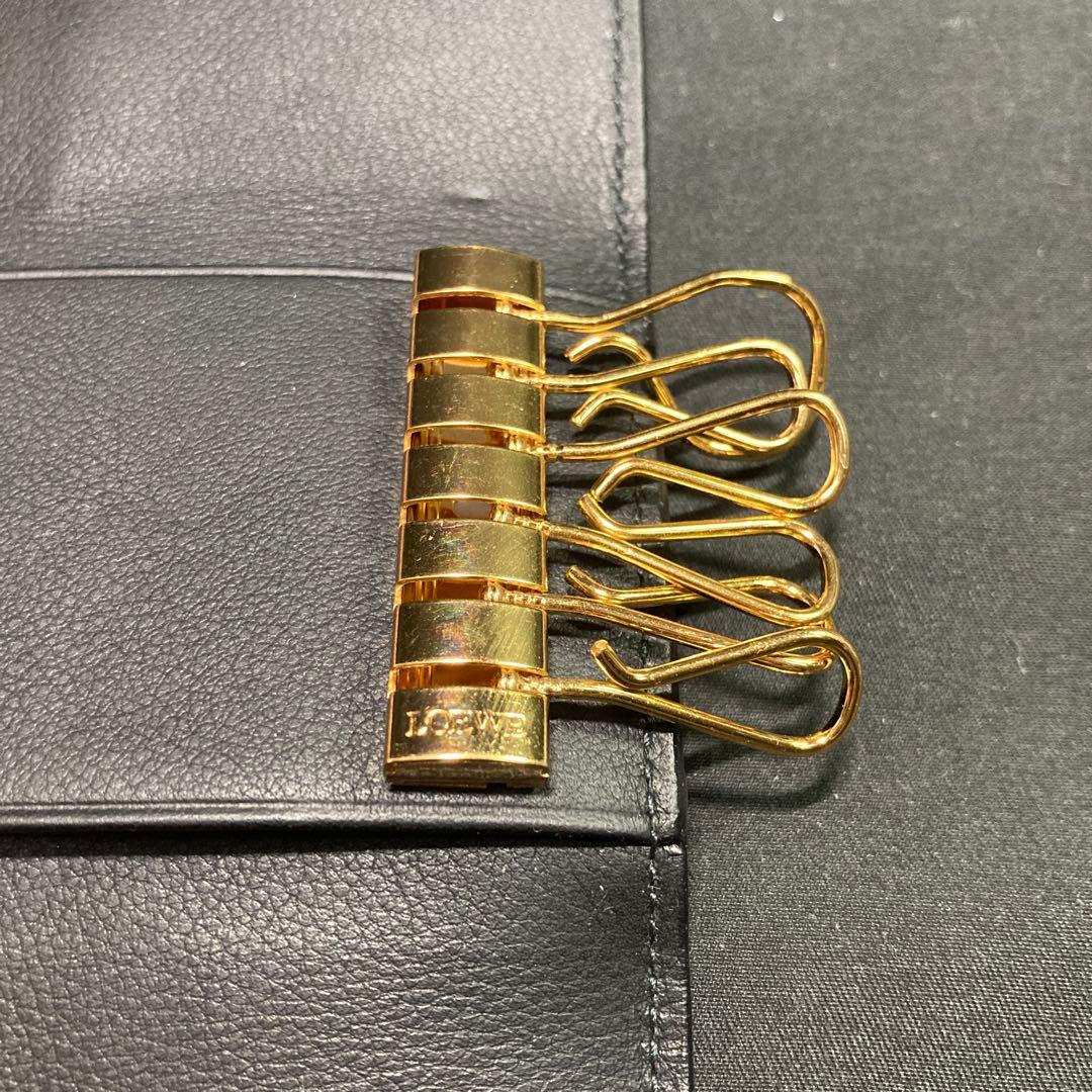 【美品】ロエベ LOEWE キーケース 6連 ブラック