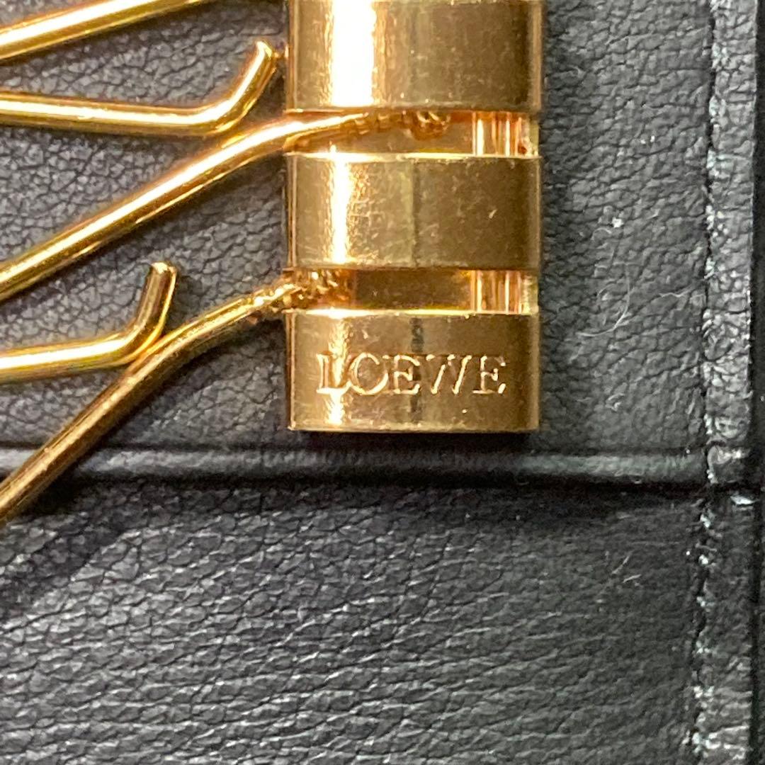 【美品】ロエベ LOEWE キーケース 6連 ブラック