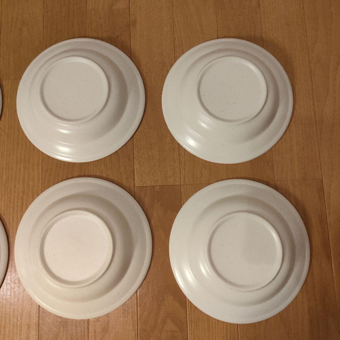 陶器 深皿 6枚セット 約21.5cm 白粉引（黒い斑点） パスタ・スープ皿 ③