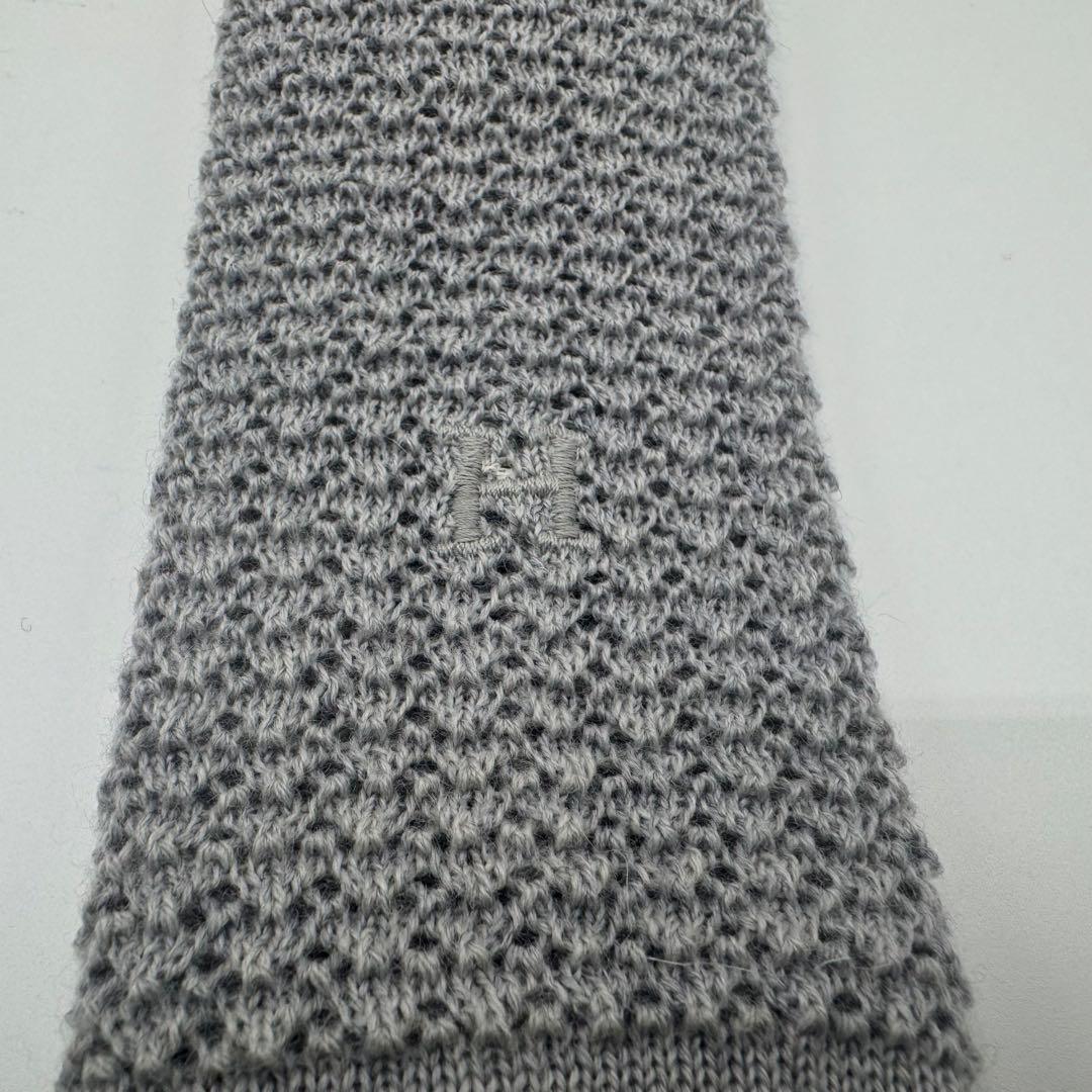 G*3様 【美品】　エルメス ニットタイ ソリッド ネクタイ