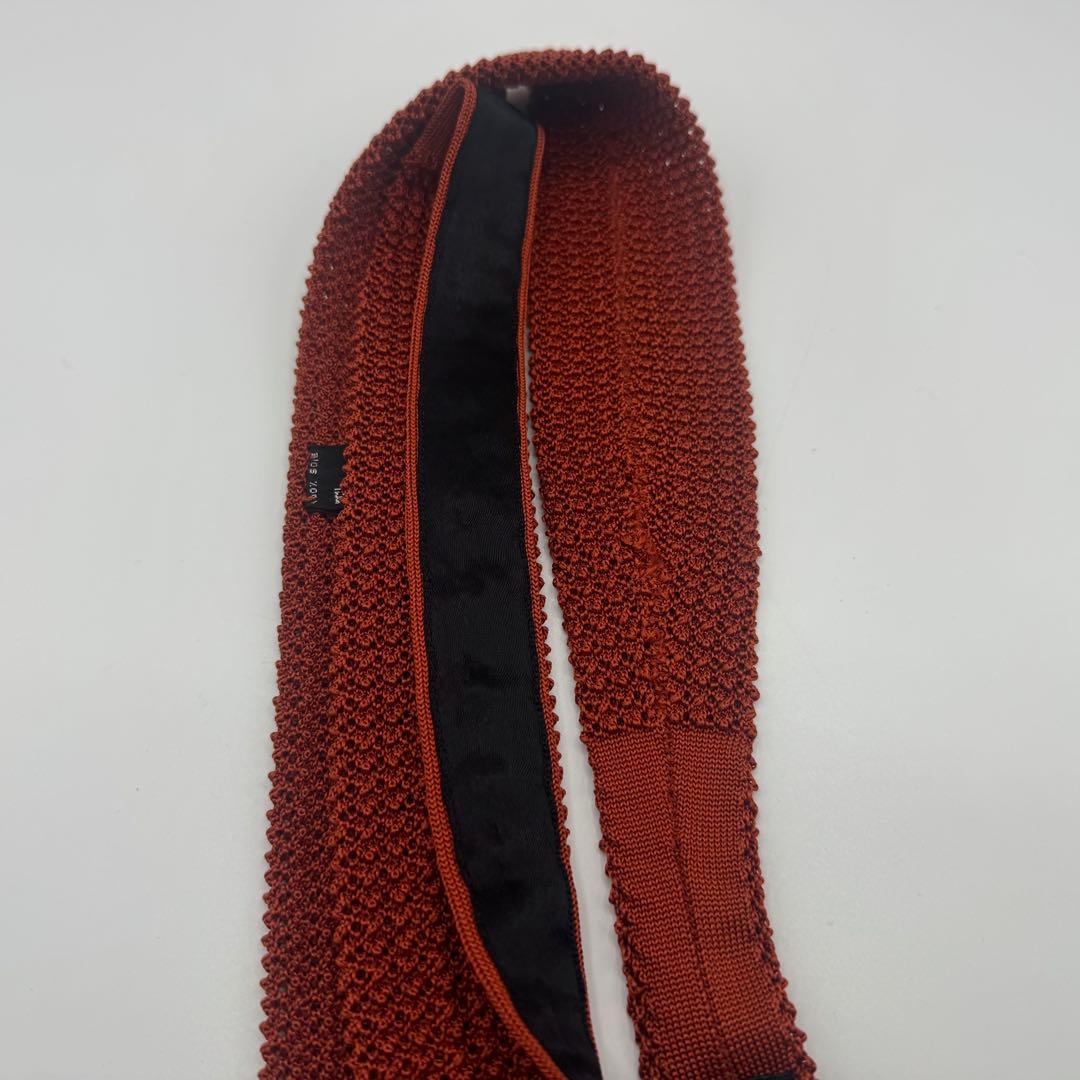 G*3様 【美品】　エルメス ニットタイ ソリッド ネクタイ