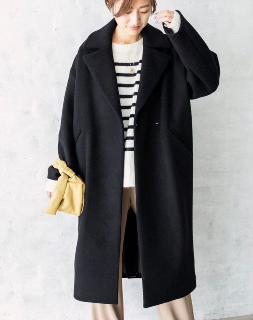 Manteco ブラック オーバーチェスターコート　34