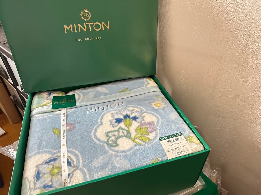 MINTON＊毛布・ニューマイヤー毛布・ハドンホール・ブルー　ピンク２枚セット