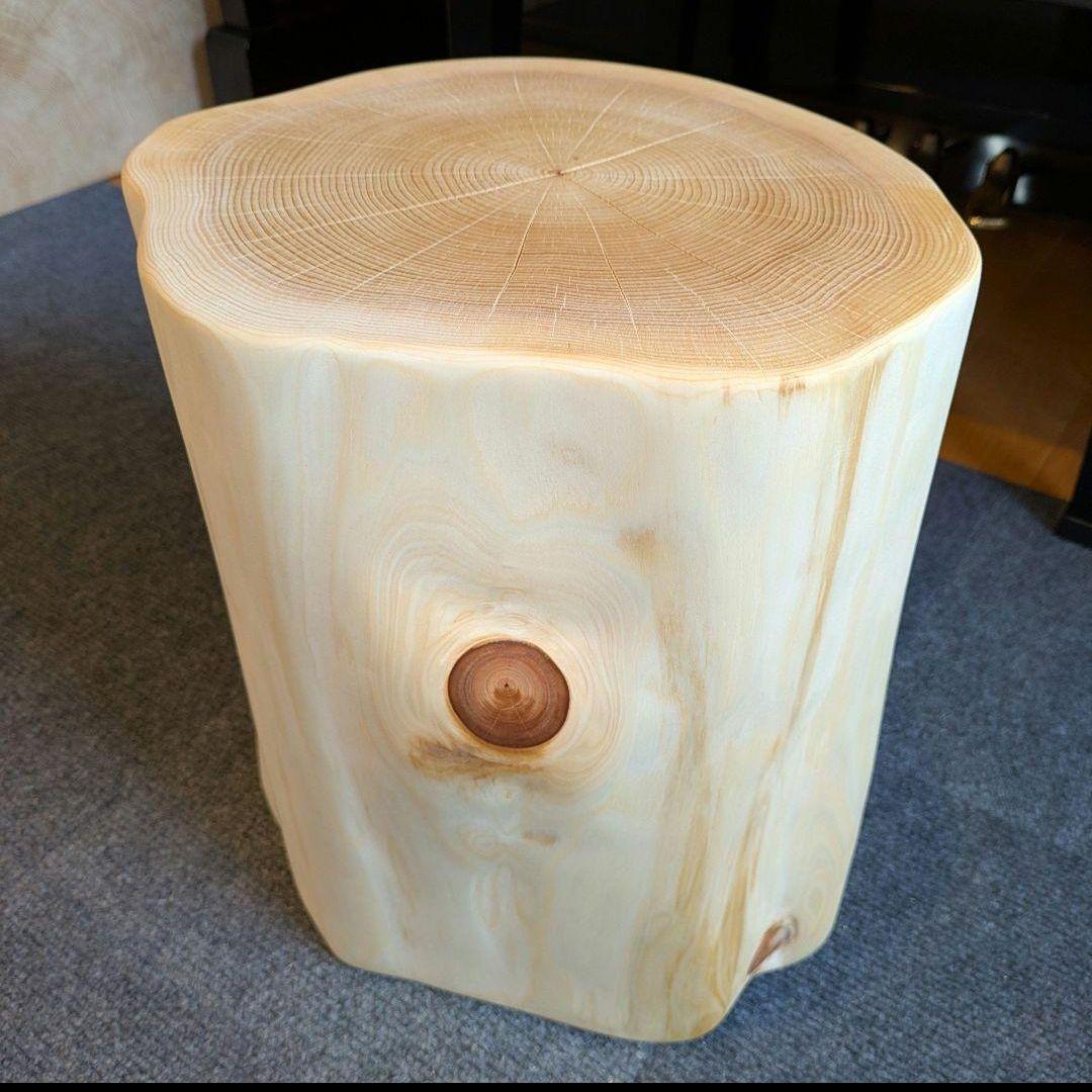 天然ヒバ　切り株　丸太　椅子　スツール　テーブル　高さ約33㎝