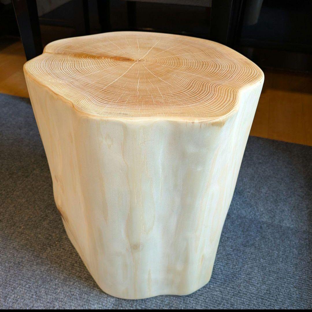 天然ヒバ　切り株　丸太　椅子　スツール　テーブル　高さ約33㎝