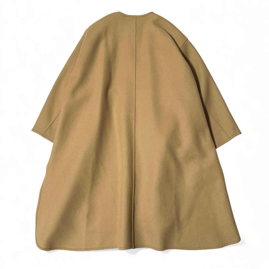 定価16万✨　ドゥロワー　ウールメルトンリバーノーカラーコート　ベージュ　38