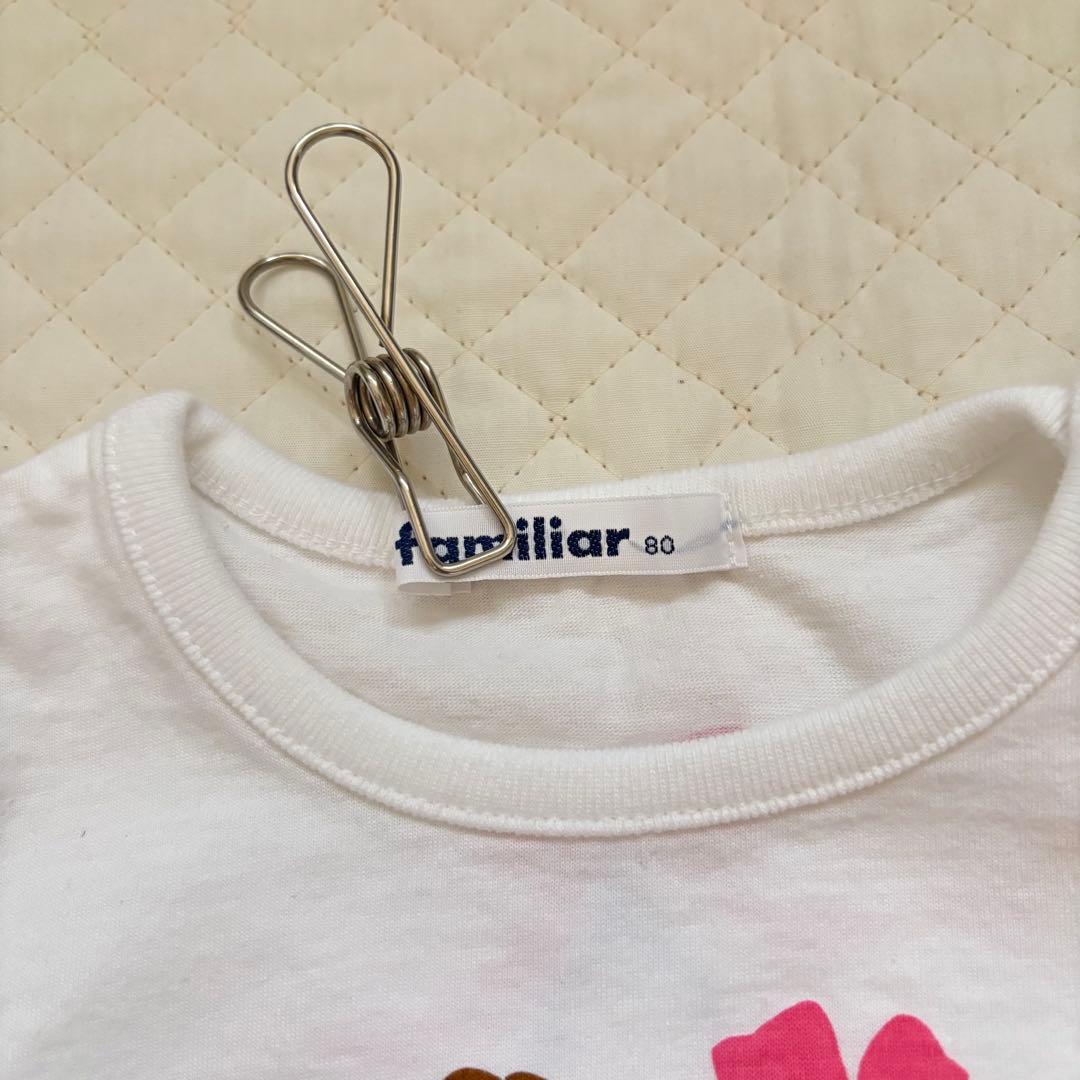 ファミリア　Tシャツ　パンツ　80cm コーデ売り　ピアノ　バレエ　ハート