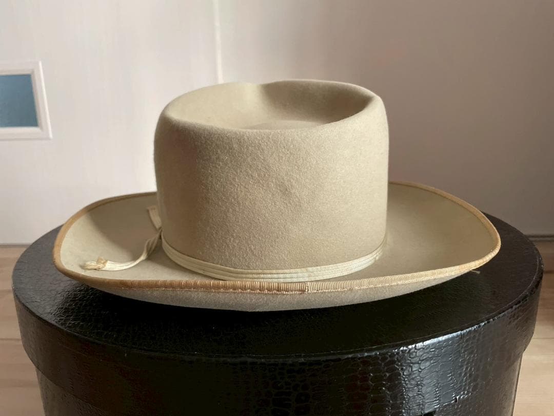 ステットソン　ハット　ビンテージ　50s　ベージュ　ジョニーデップ　ウエスタン