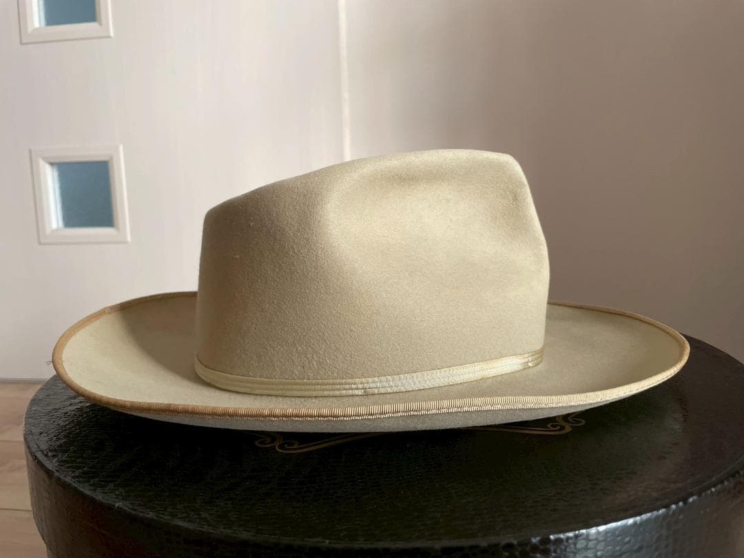 ステットソン　ハット　ビンテージ　50s　ベージュ　ジョニーデップ　ウエスタン