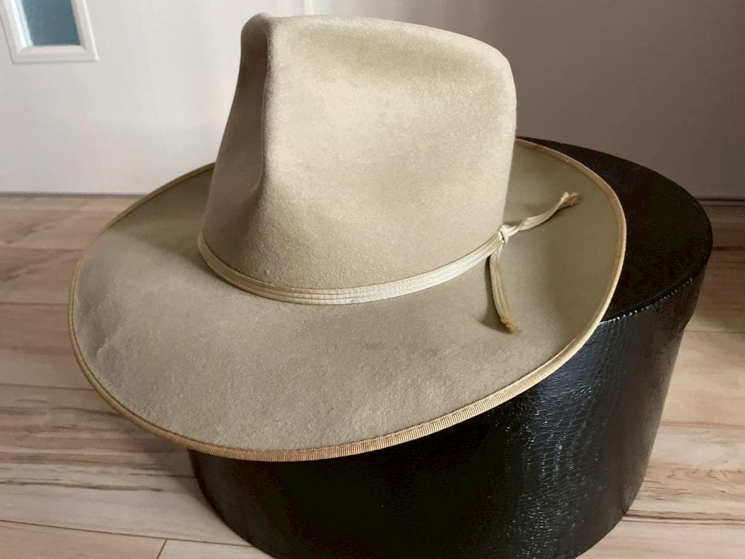 ステットソン　ハット　ビンテージ　50s　ベージュ　ジョニーデップ　ウエスタン