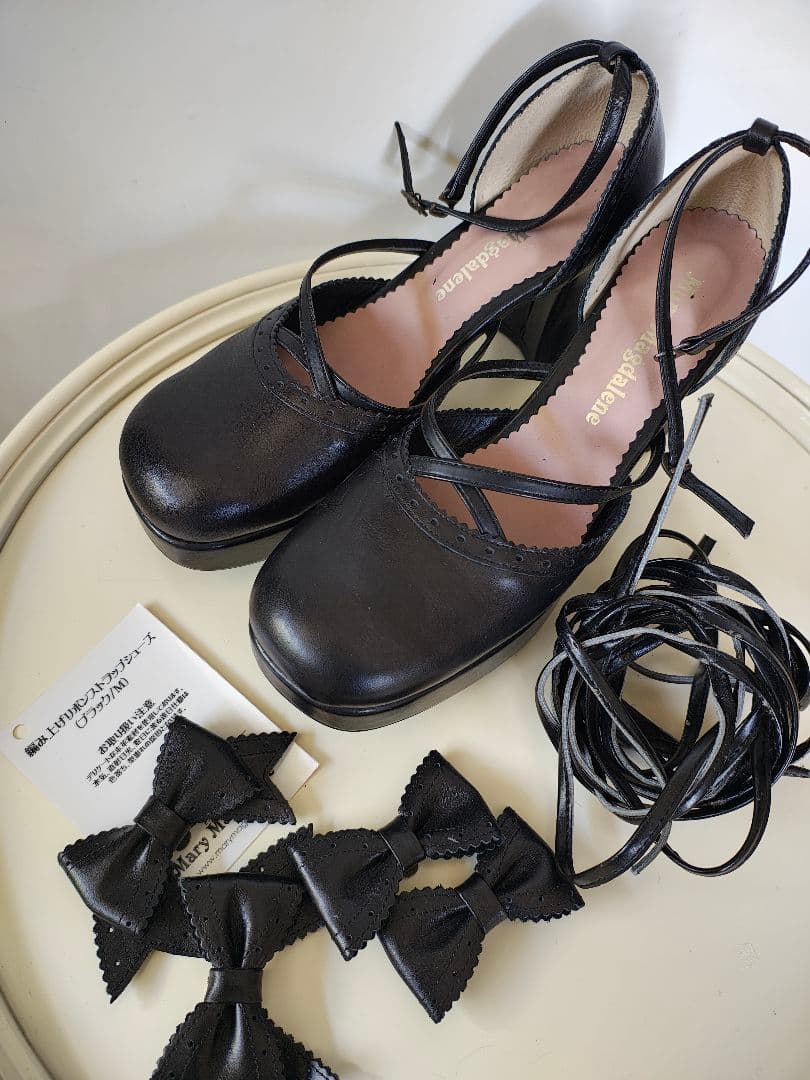 Mary Magdalene メアリーマグダレン 編上リボンストラップシューズ