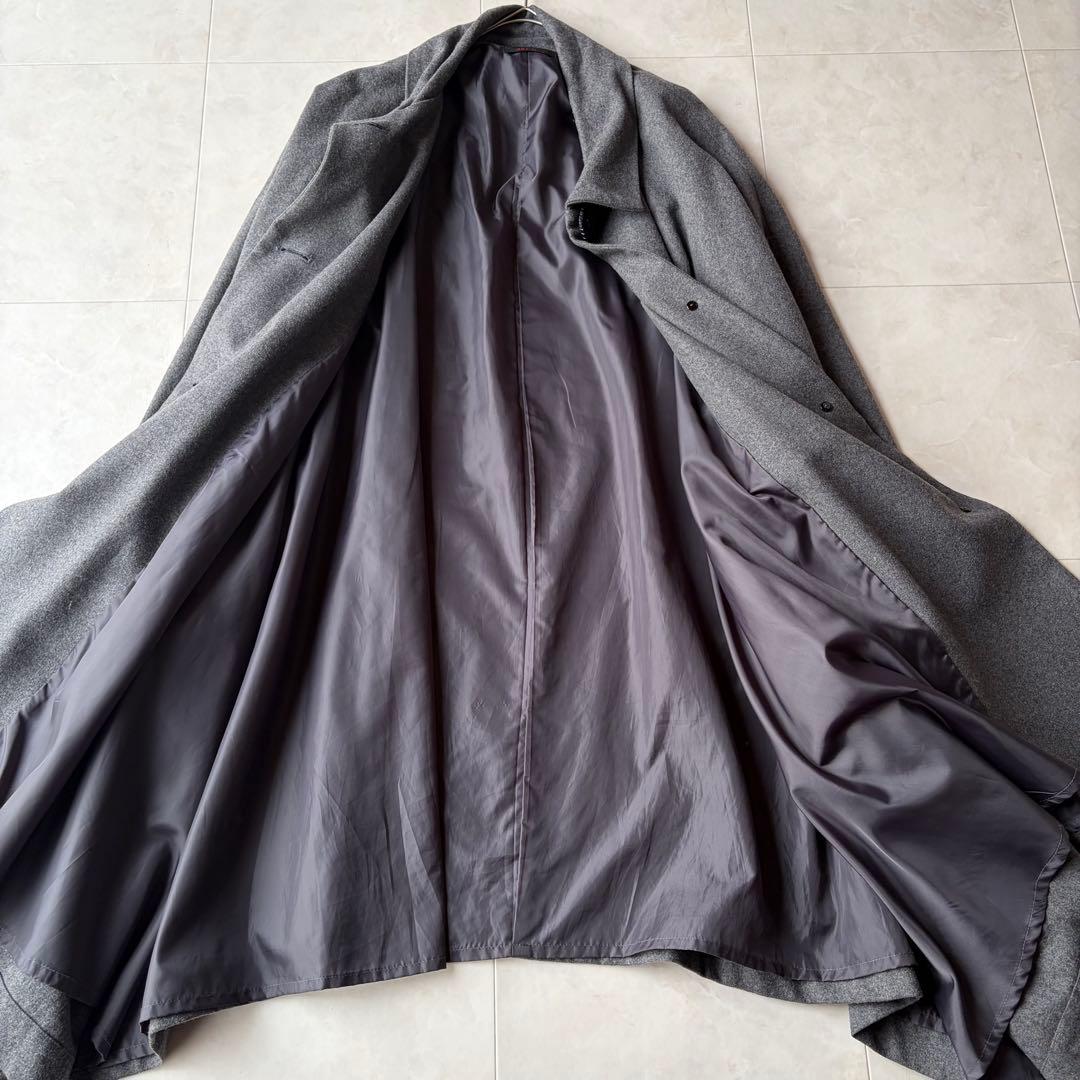 美品✨アートミックス 萌 変形 ビッグシルエット ウールコート グレー O/S