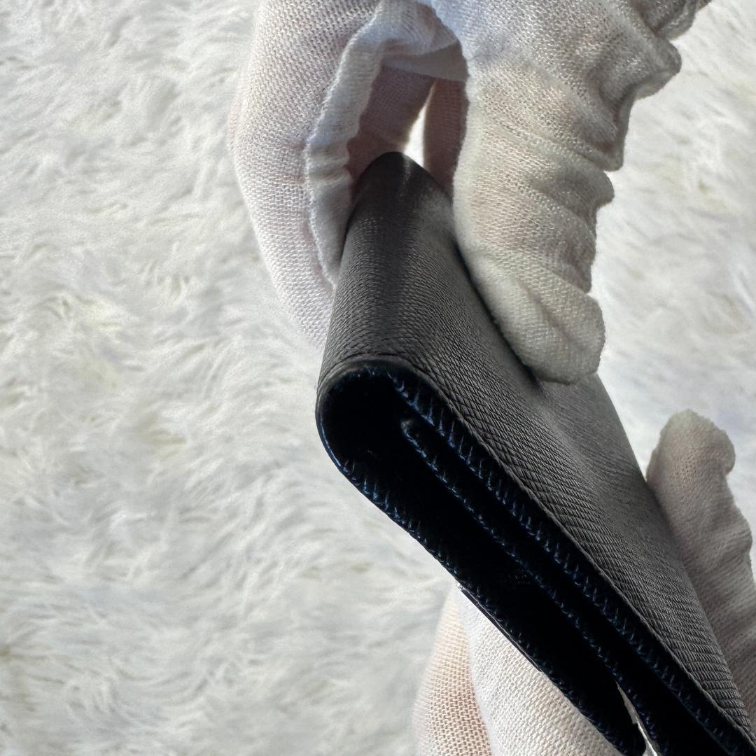 【美品】PRADA キーケース サフィアーノ レザー 黒 2PG222 プラダ