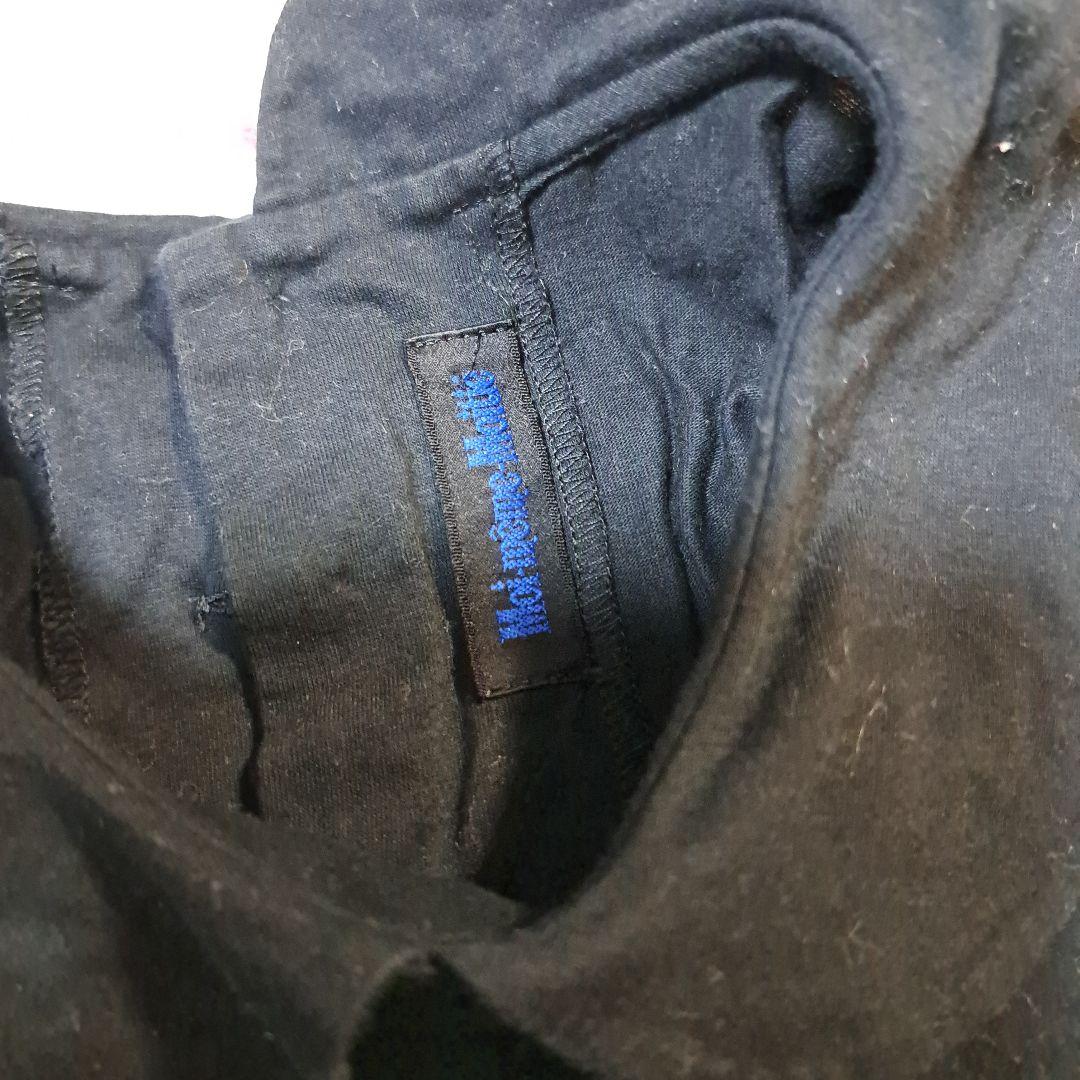 モワメームモワティエ　黒　襟付き長袖カットソー