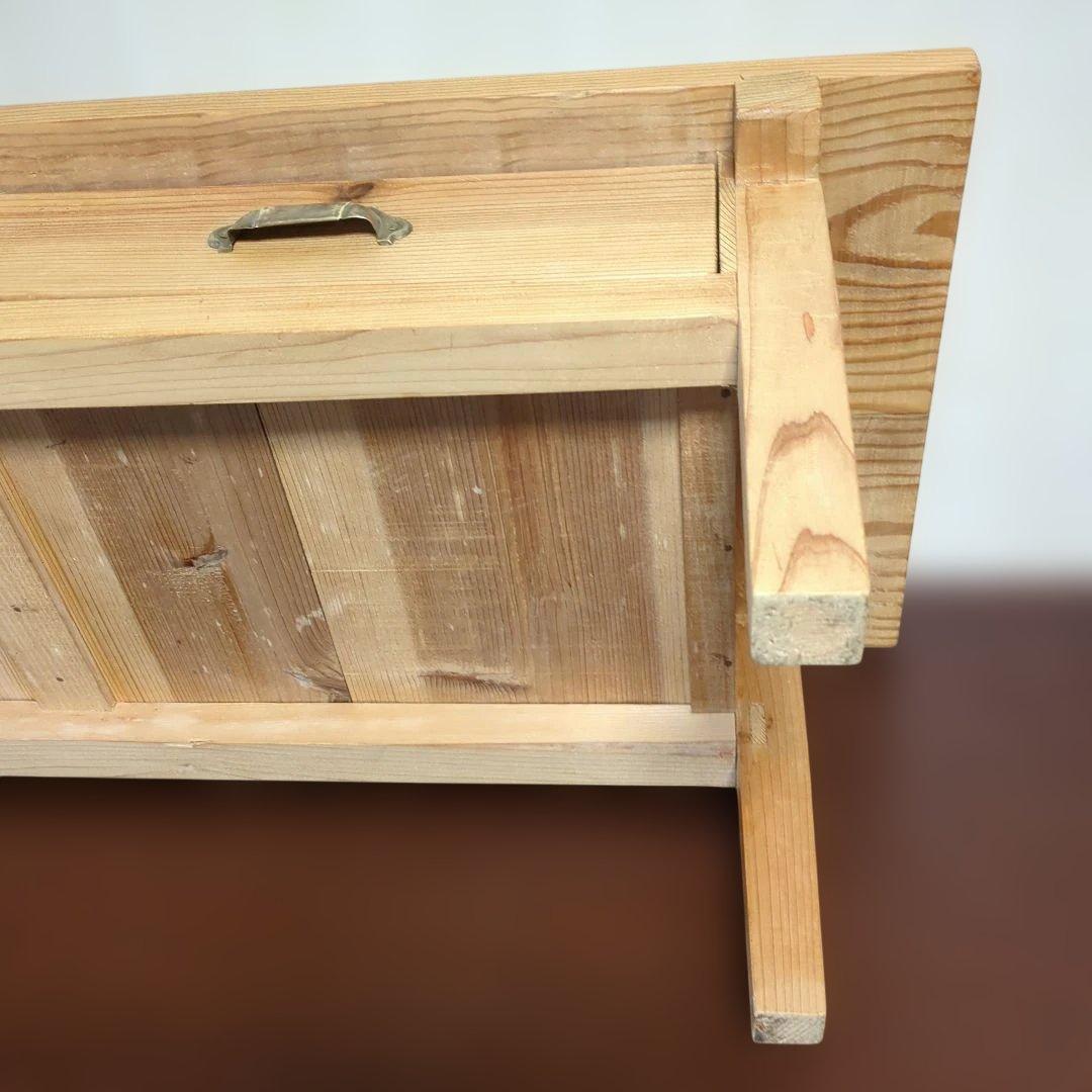 木製アンティーク ローテーブル2引き出し