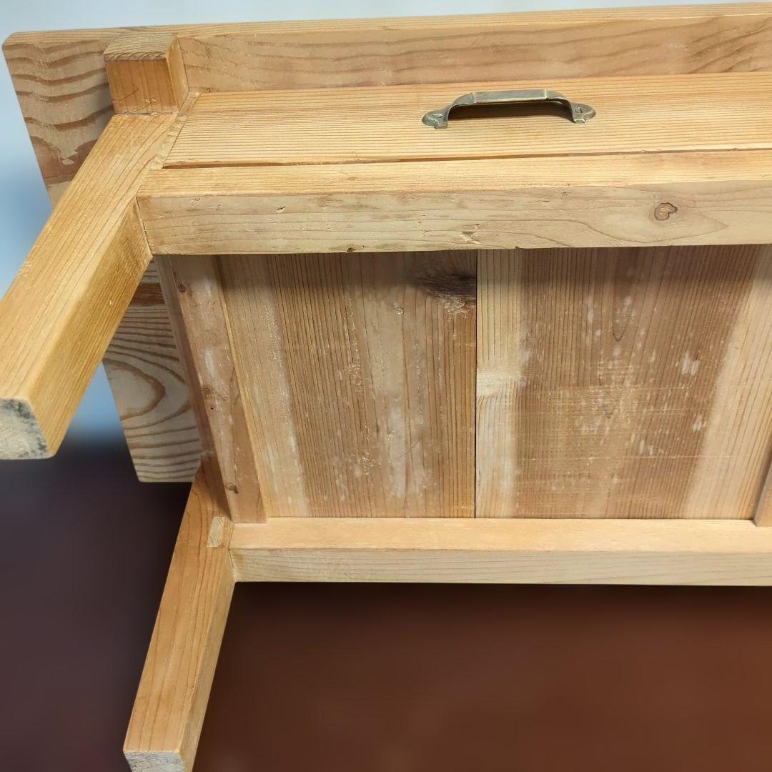 木製アンティーク ローテーブル2引き出し